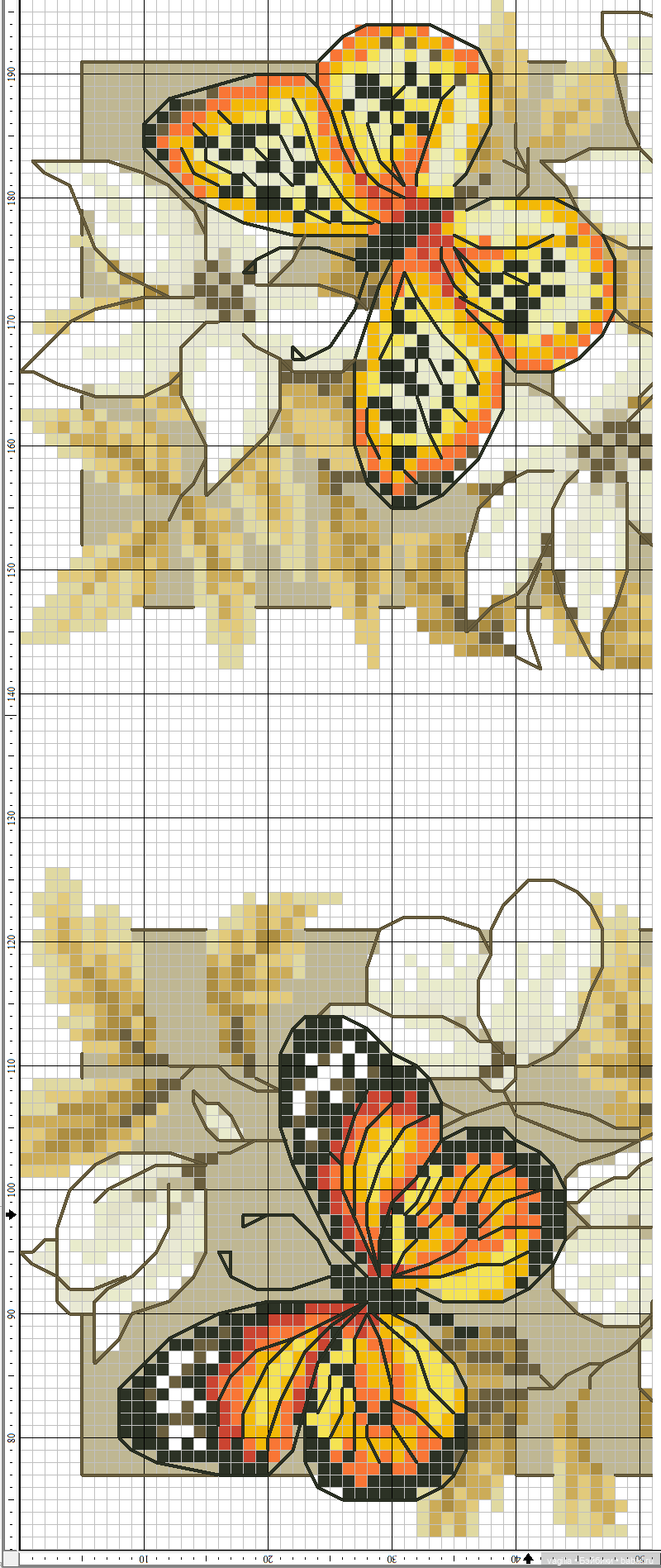 Девушки и бабочки крестиком