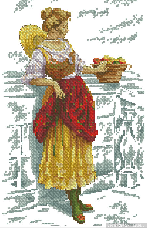 Девушки и бабочки крестиком (фото 6)