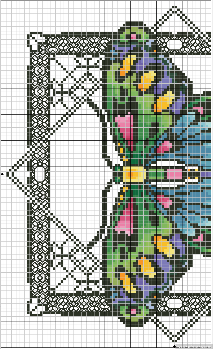 Девушки и бабочки крестиком