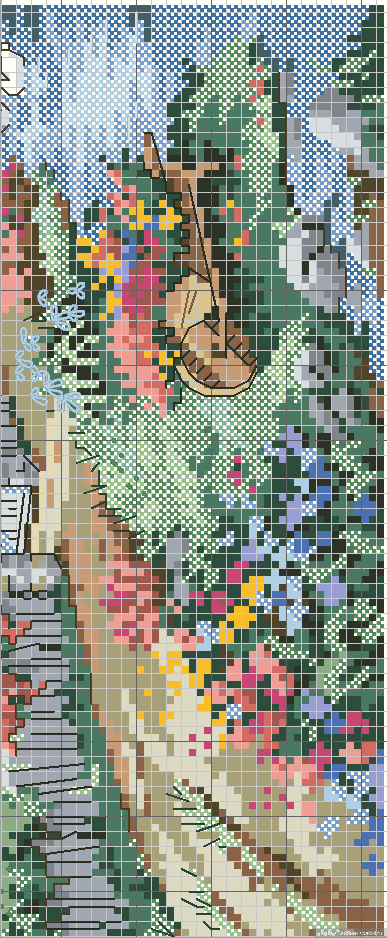 Домики крестом — Схемы вышивки крестом: фото узоров