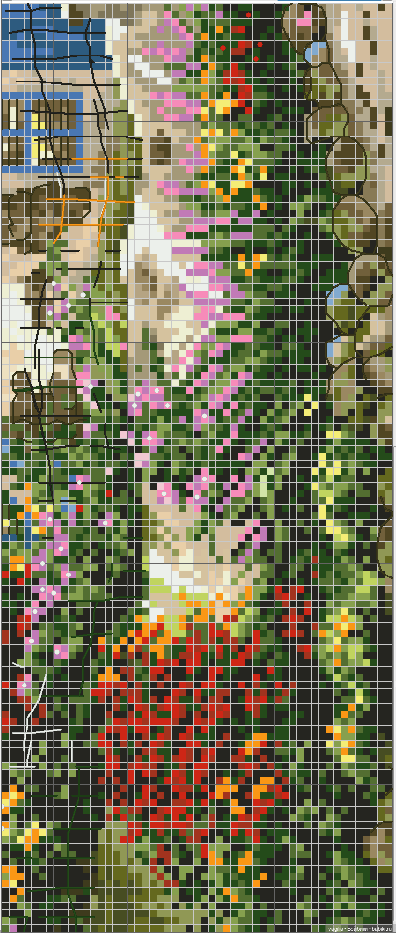 Домики крестом — Схемы вышивки крестом: фото узоров