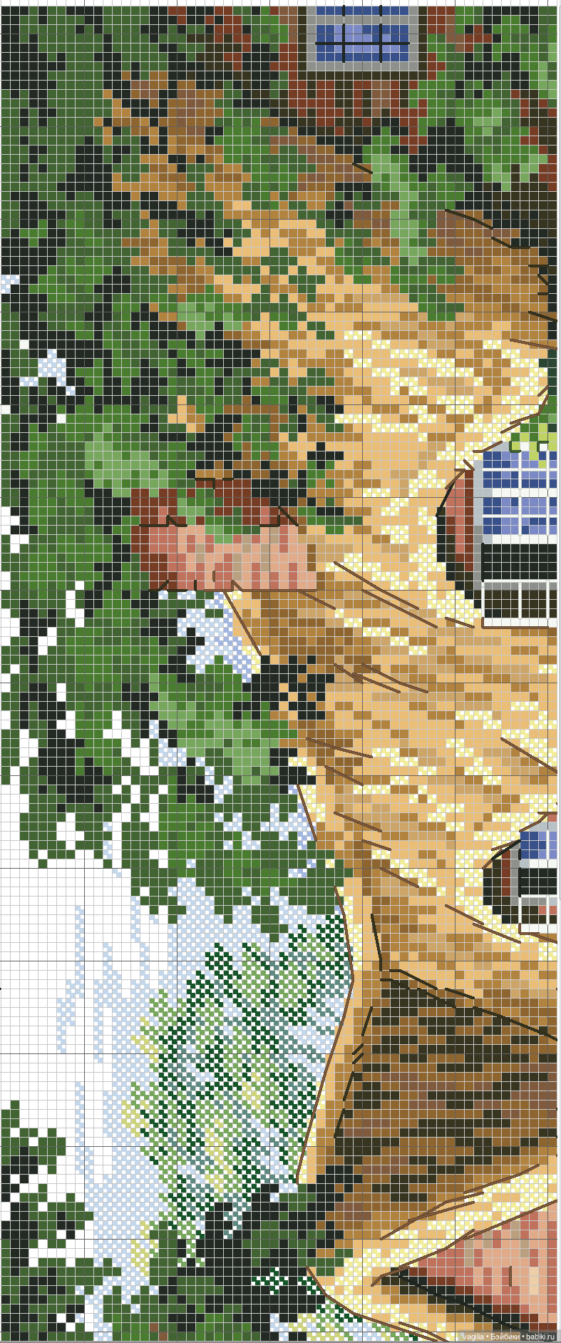 Домики крестом — Схемы вышивки крестом: фото узоров