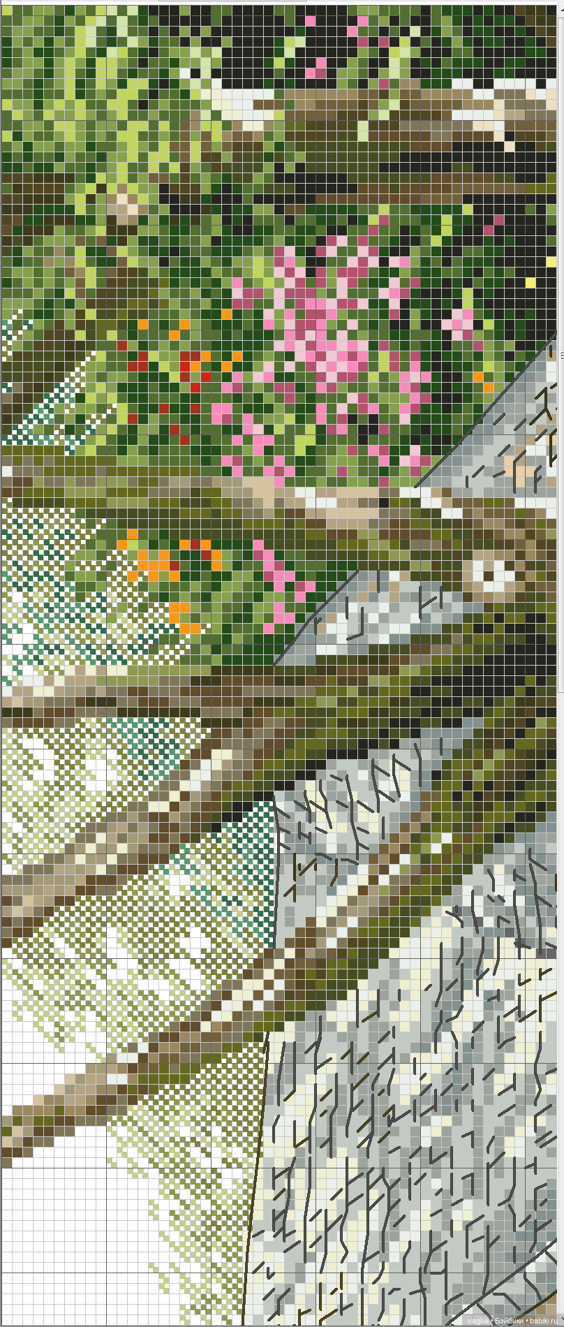 Домики крестом — Схемы вышивки крестом: фото узоров