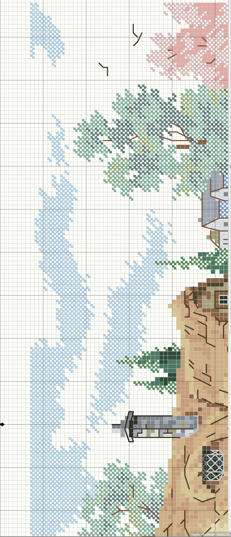 Домики крестом — Схемы вышивки крестом: фото узоров