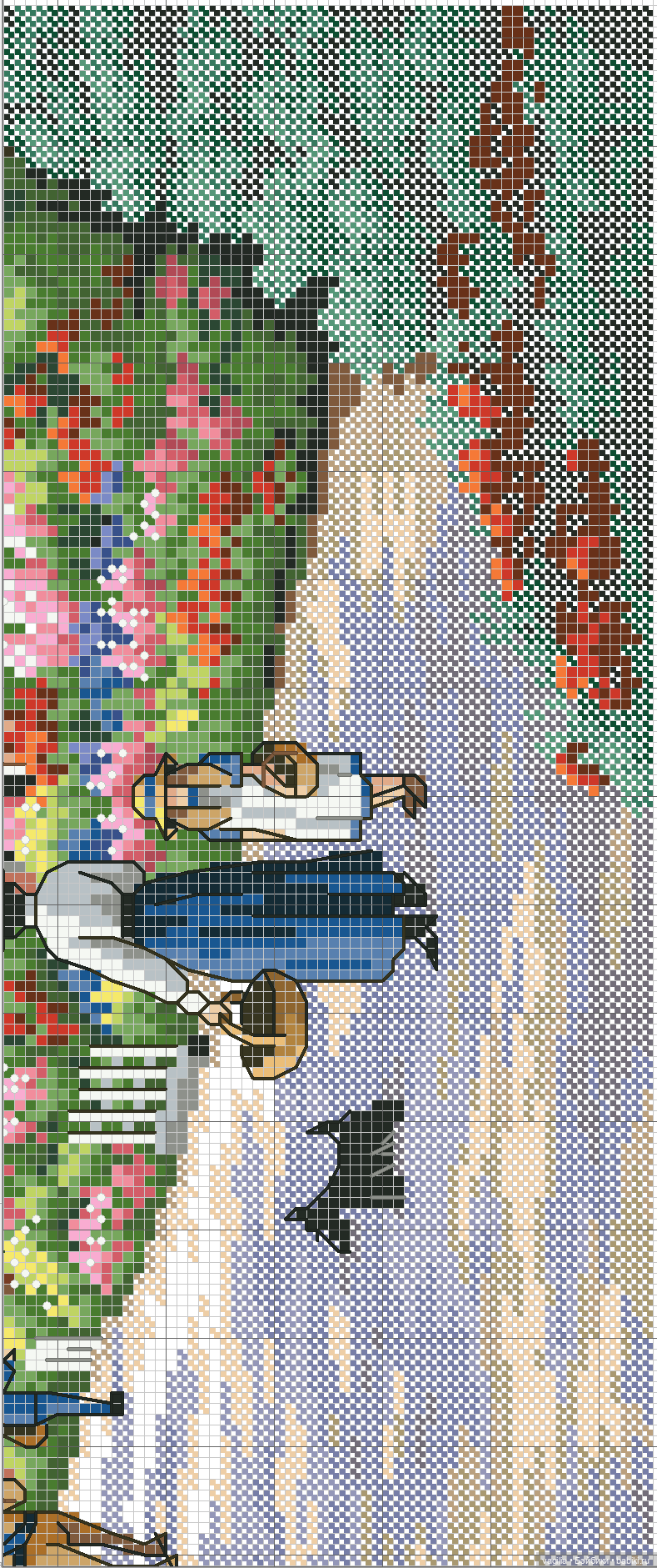 Домики крестом — Схемы вышивки крестом: фото узоров