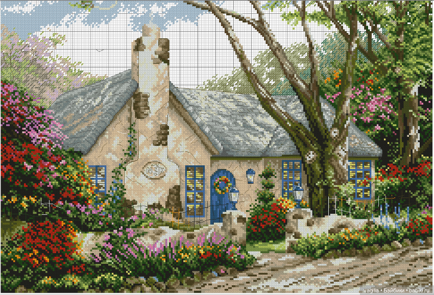 Домики крестом — Схемы вышивки крестом: фото узоров