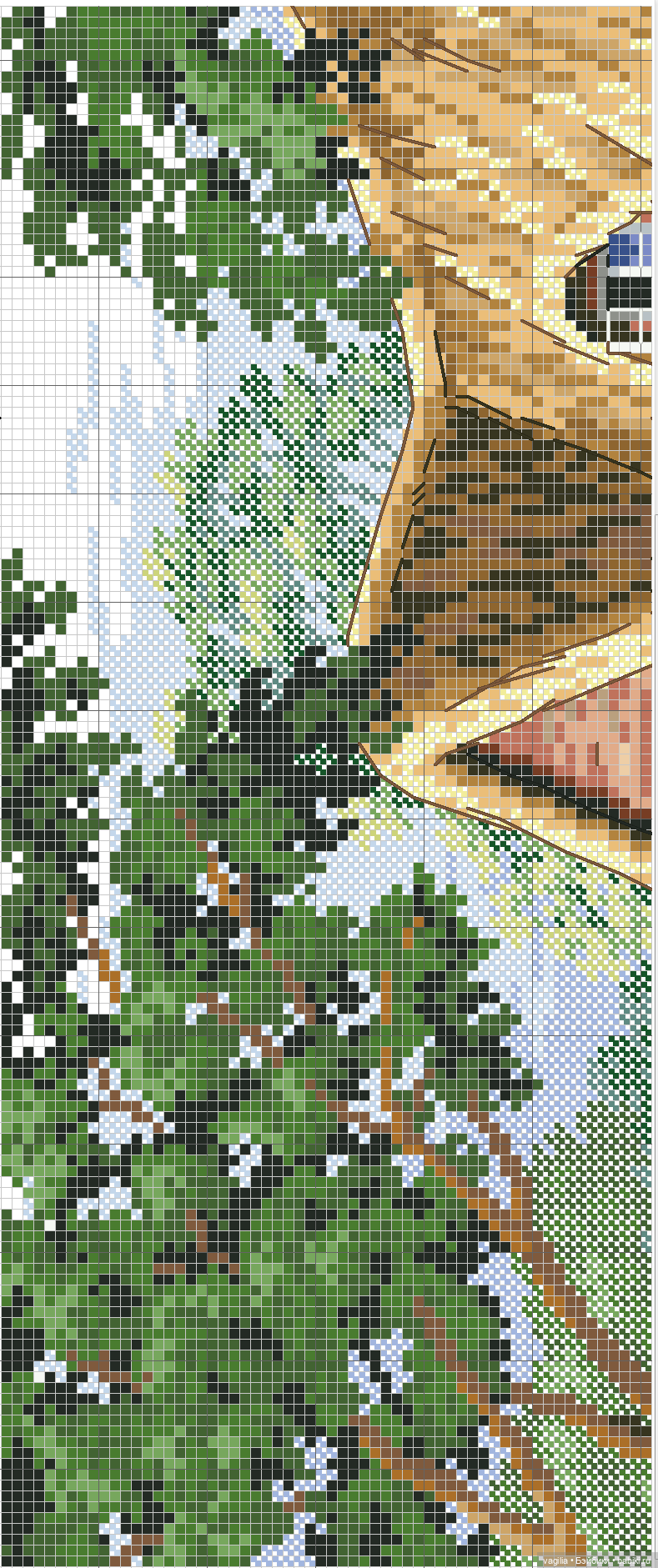 Домики крестом — Схемы вышивки крестом: фото узоров