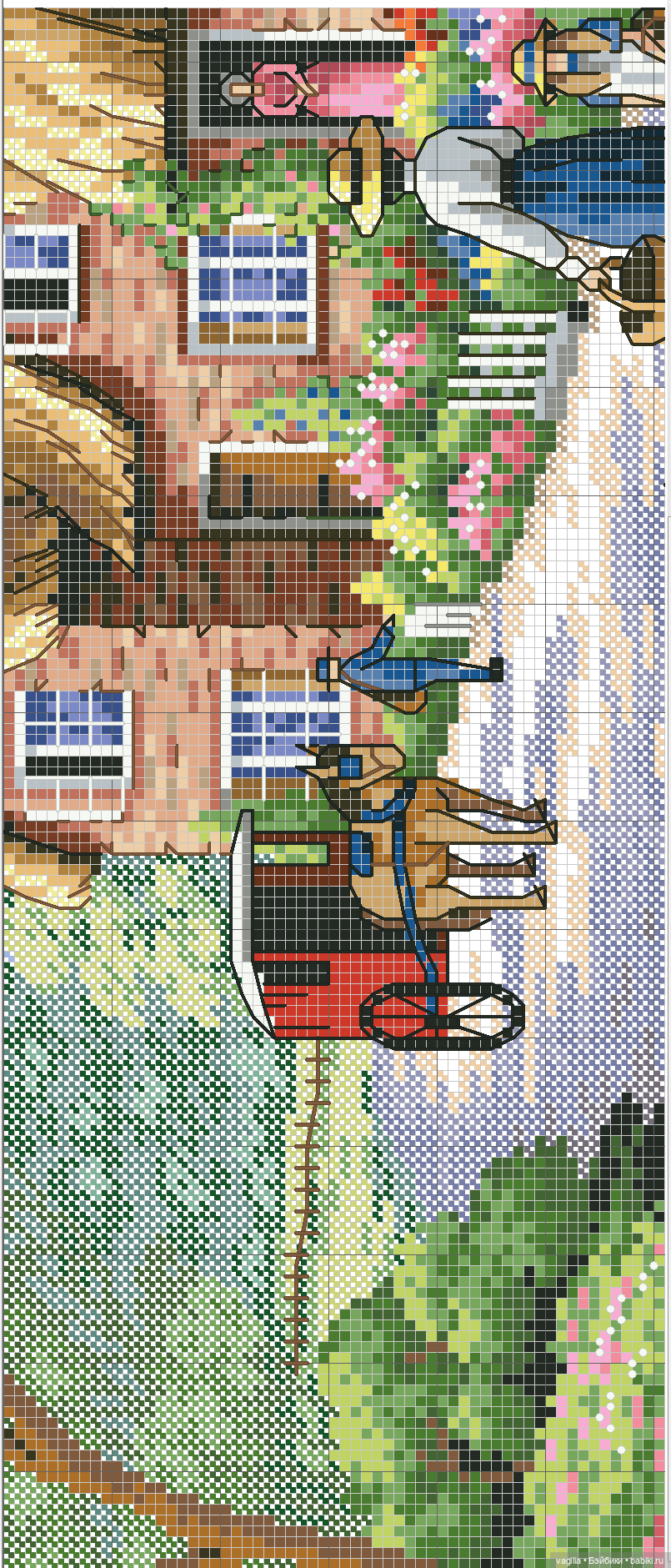 Домики крестом — Схемы вышивки крестом: фото узоров