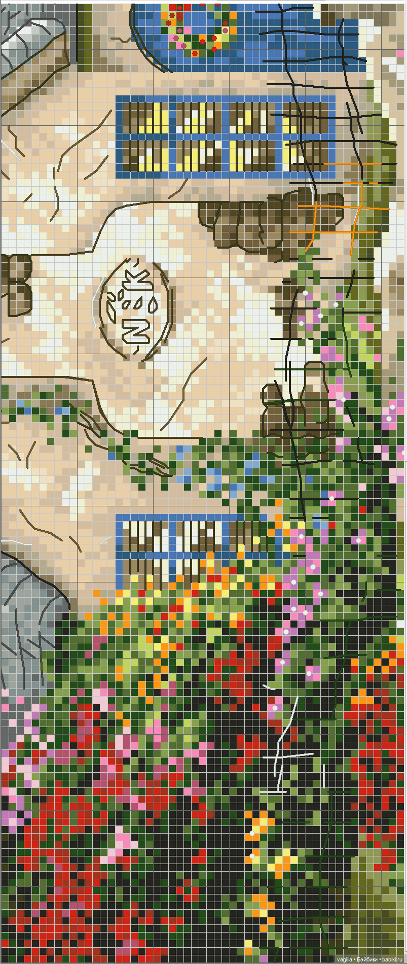 Домики крестом — Схемы вышивки крестом: фото узоров