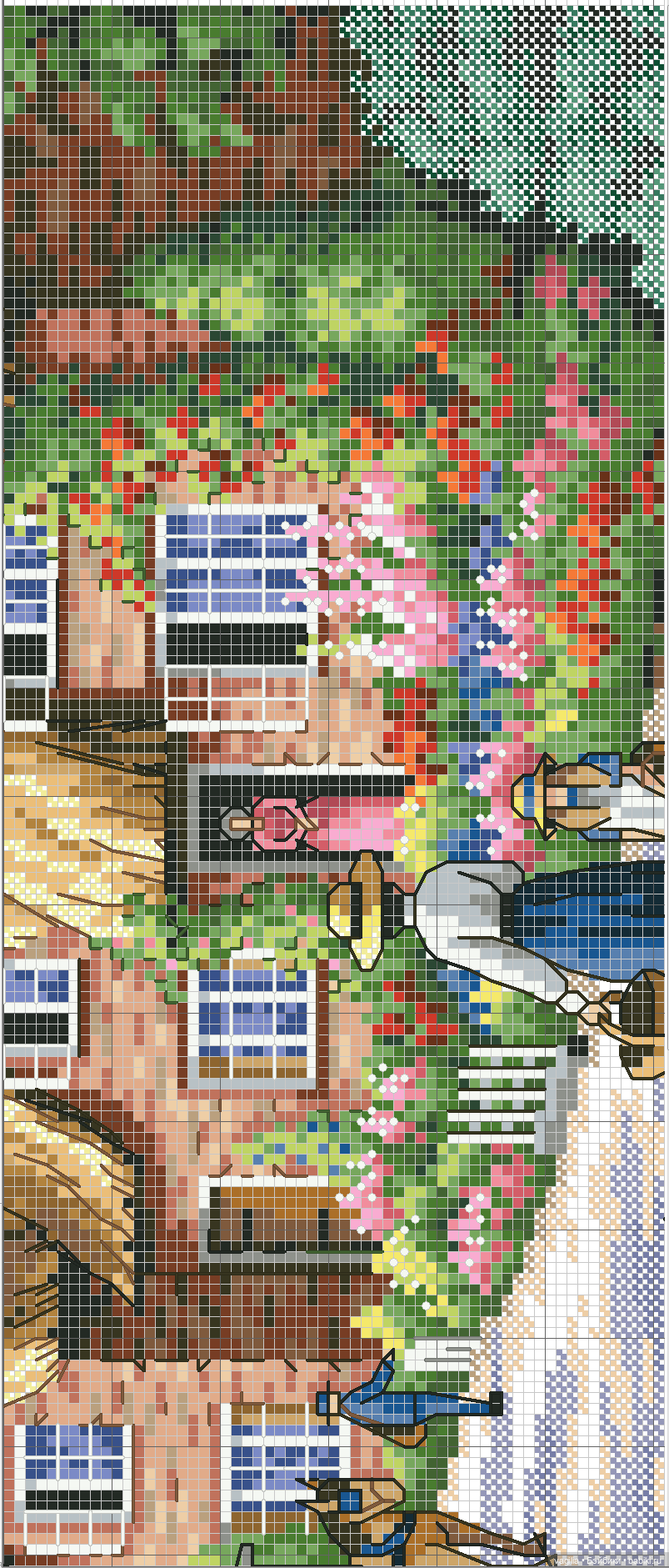 Домики крестом — Схемы вышивки крестом: фото узоров