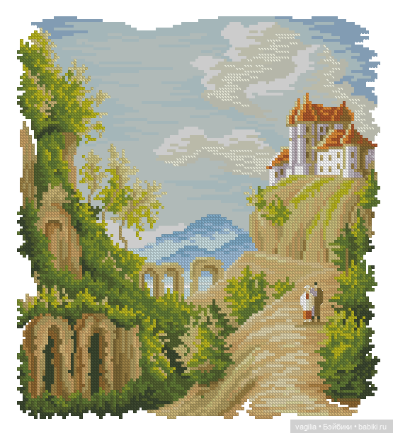 Домики крестом — Схемы вышивки крестом: фото узоров