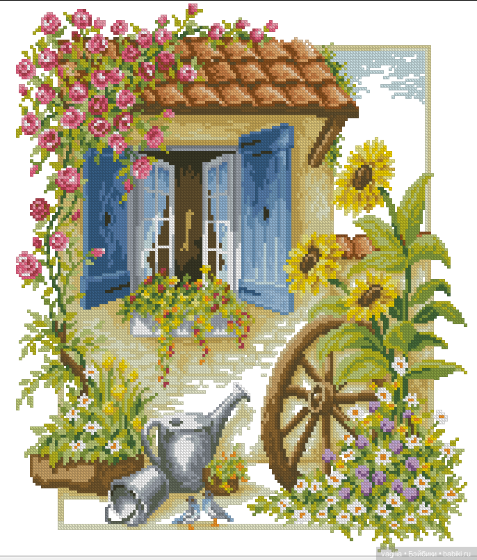 Уютные уголки на природе крестиком