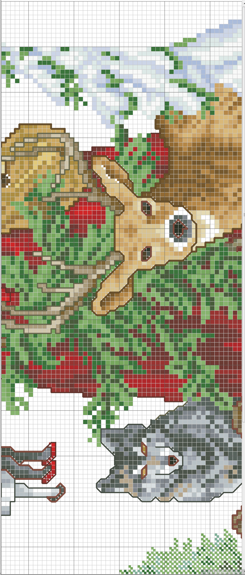 Сезонные лошадки крестиком