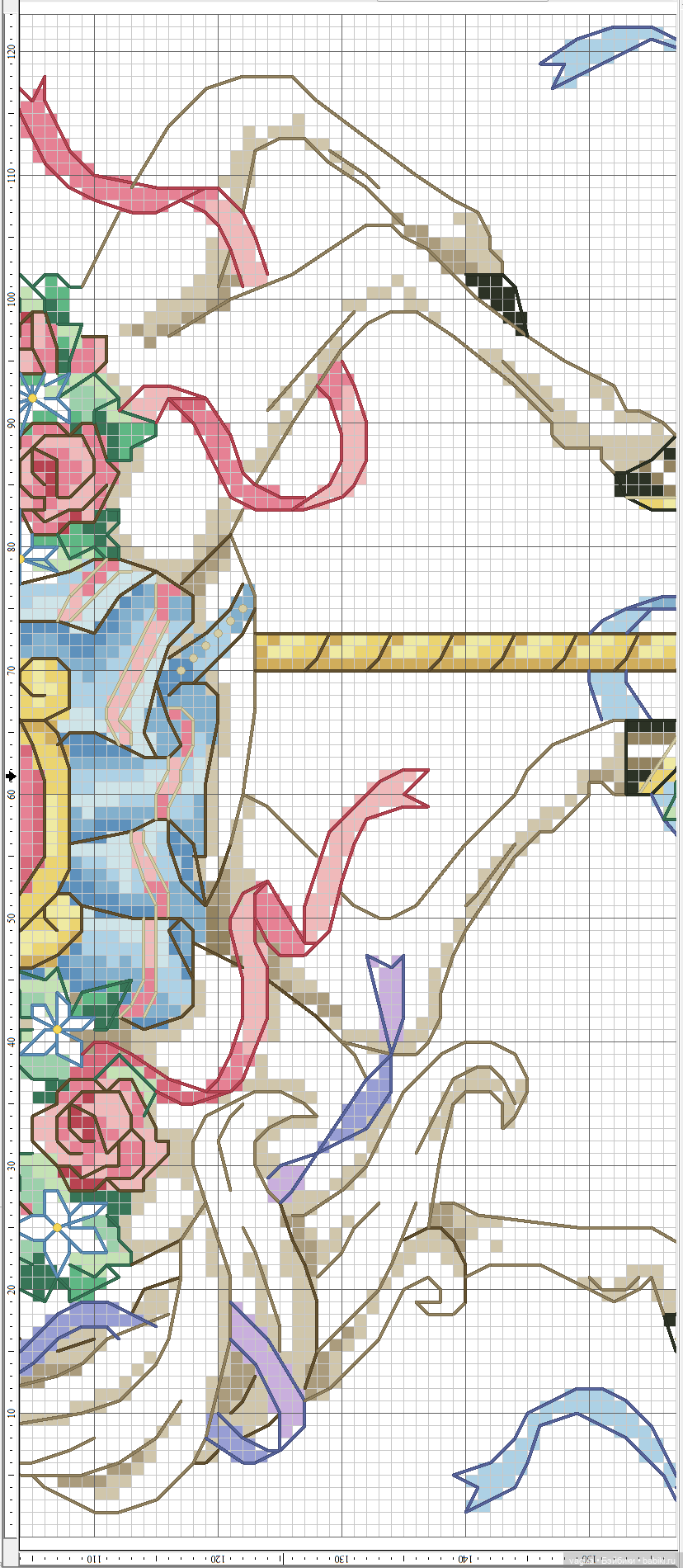 Сезонные лошадки крестиком