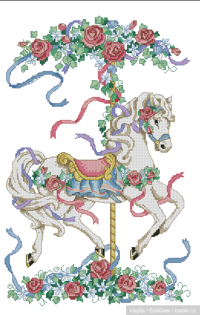 Сезонные лошадки крестиком