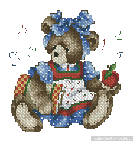 Мишка Тедди крестиком — Схемы вышивки крестом: фото узоров