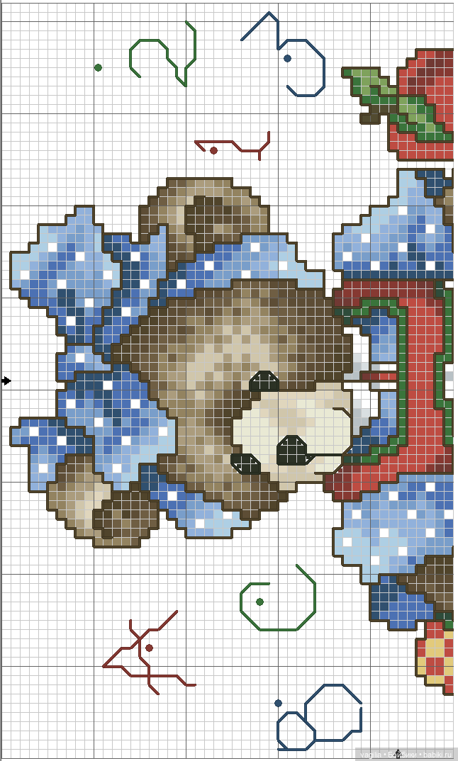 Мишка Тедди крестиком — Схемы вышивки крестом: фото узоров (фото 2)