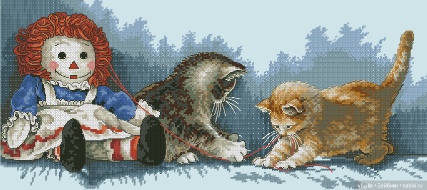 Котики крестиком — Схемы вышивки крестом: фото узоров