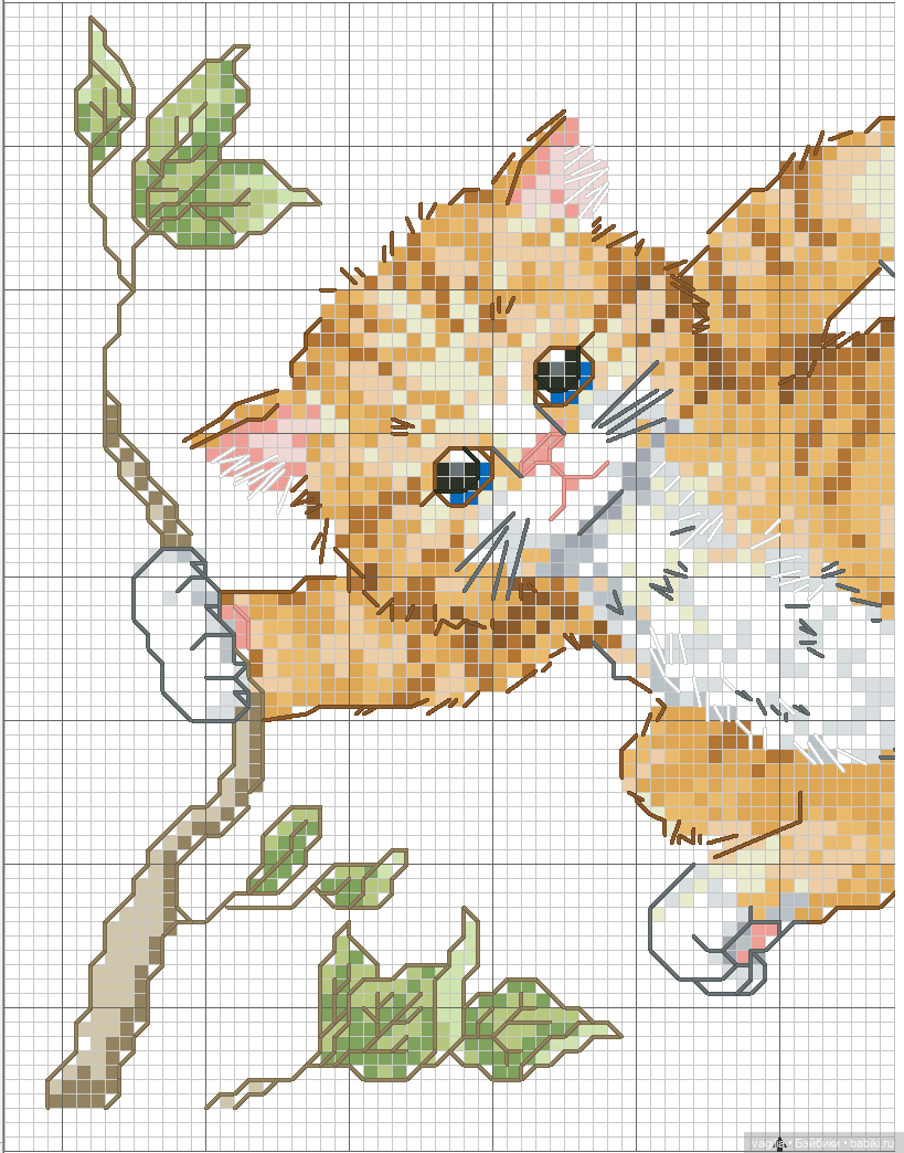 Котики крестиком — Схемы вышивки крестом: фото узоров