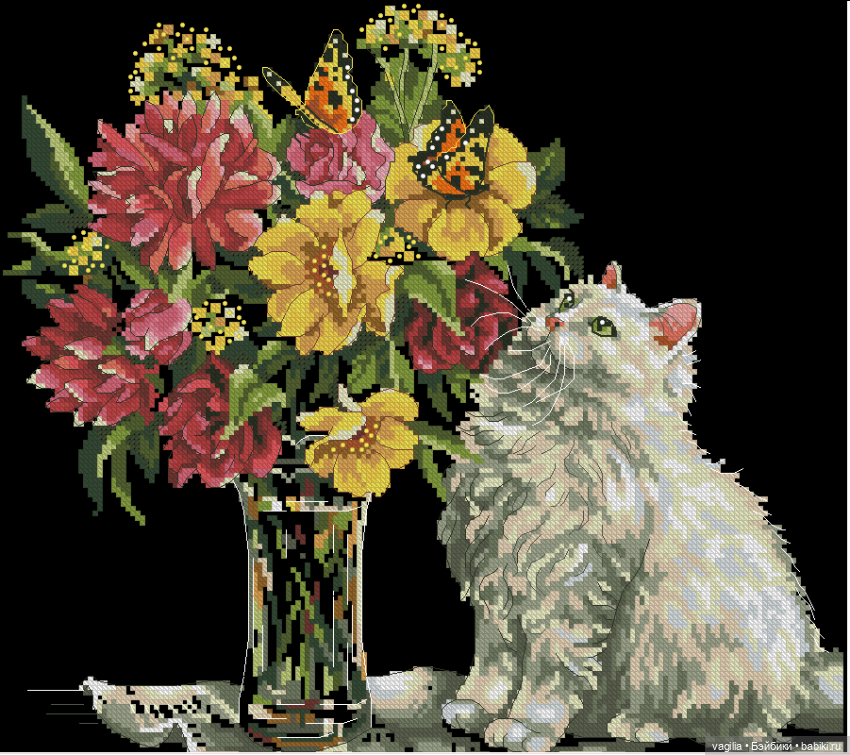 Котики. Вышивка крестиком