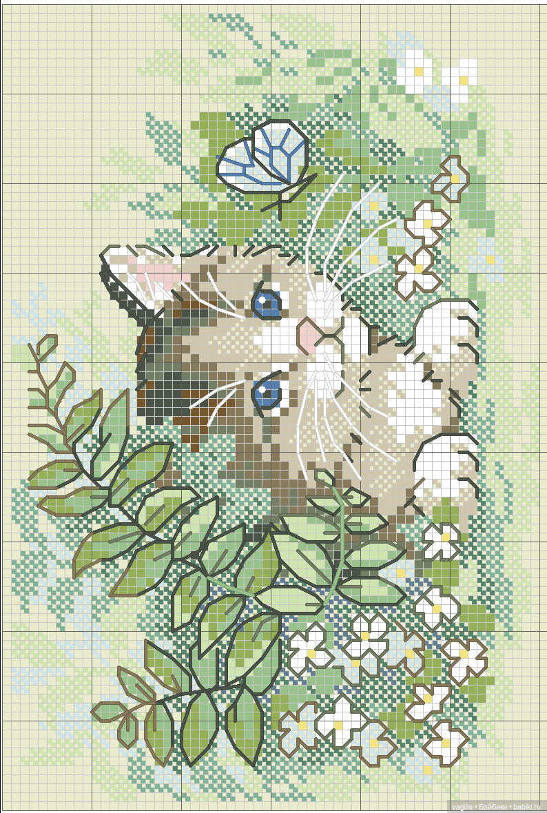 Котики. Вышивка крестиком (фото 8)