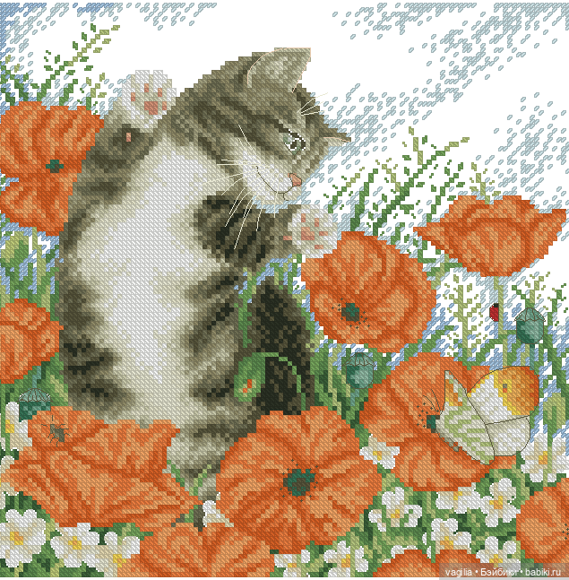 Котики. Вышивка крестиком