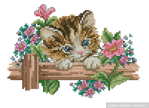 Котики. Вышивка крестиком (фото 10)