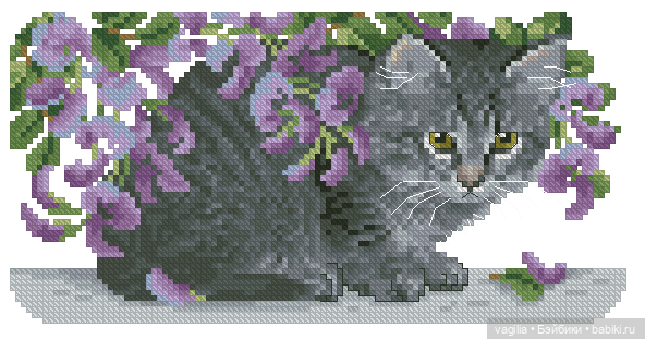Котики 2 крестиком — Схемы вышивки крестом: фото узоров (фото 8)