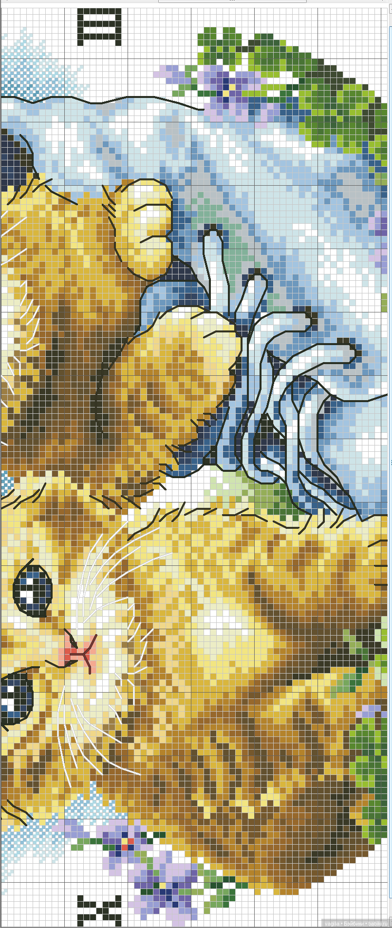 Котики 2 крестиком — Схемы вышивки крестом: фото узоров