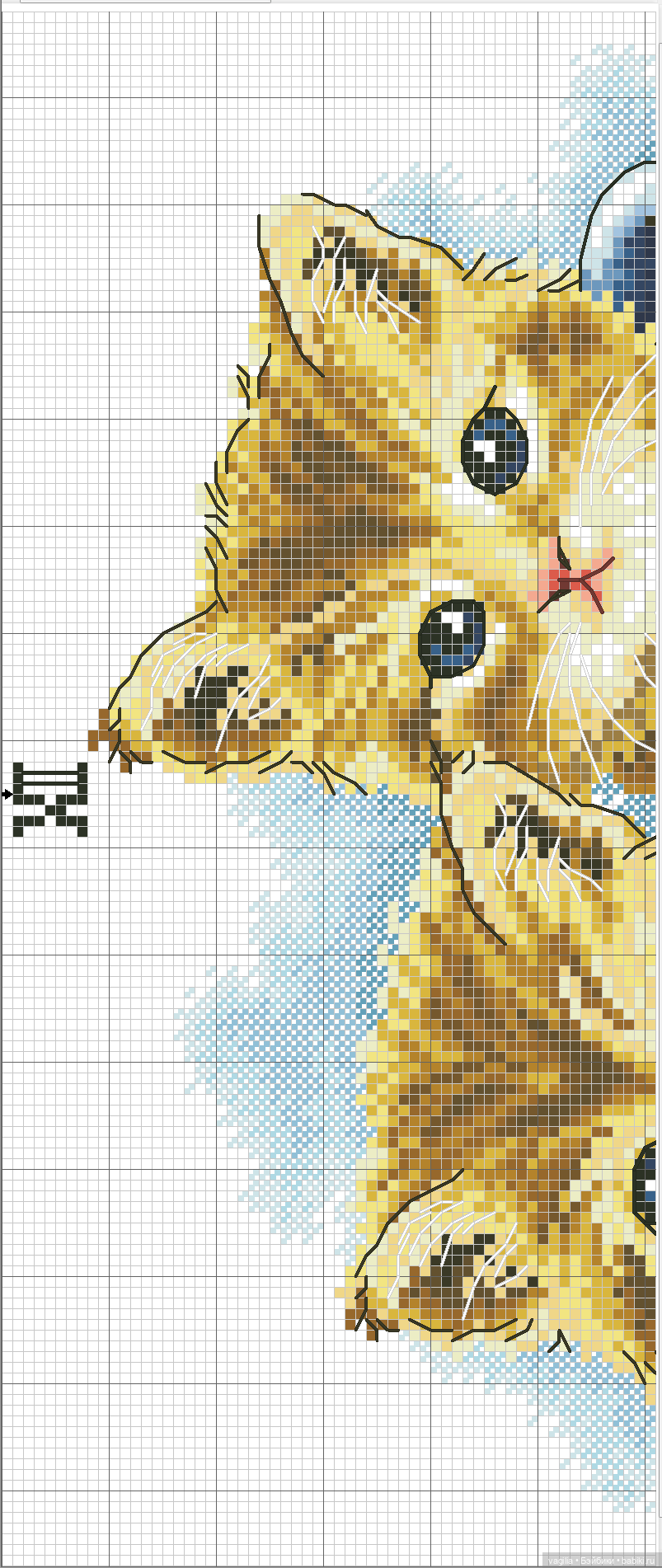 Котики 2 крестиком — Схемы вышивки крестом: фото узоров