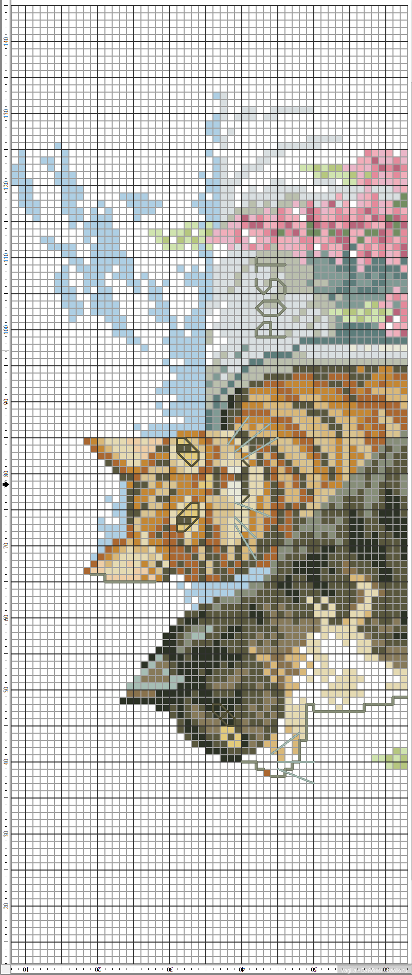 Котики 2 крестиком — Схемы вышивки крестом: фото узоров