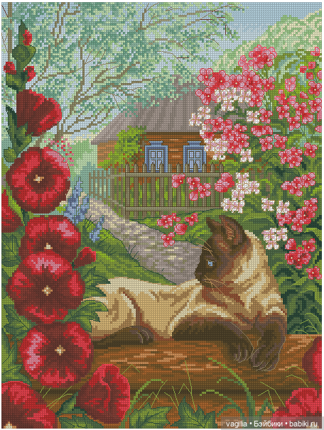 Котики 2 крестиком — Схемы вышивки крестом: фото узоров