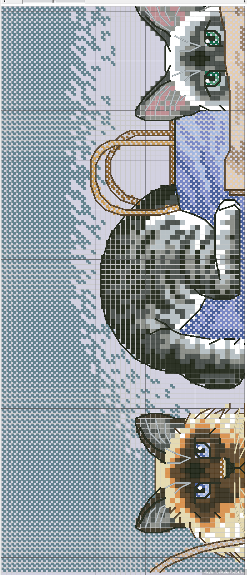 Котики 3 крестиком — Схемы вышивки крестом: фото узоров