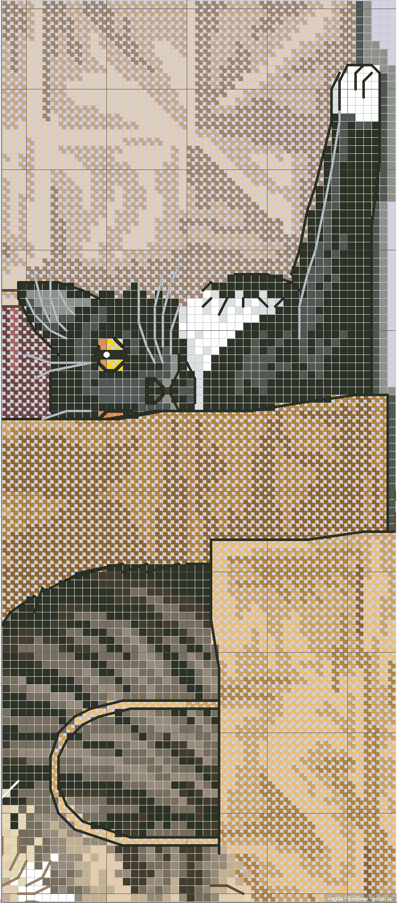 Котики 3 крестиком — Схемы вышивки крестом: фото узоров