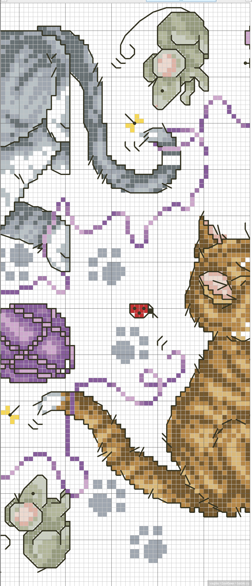 Котики 3 крестиком — Схемы вышивки крестом: фото узоров (фото 4)