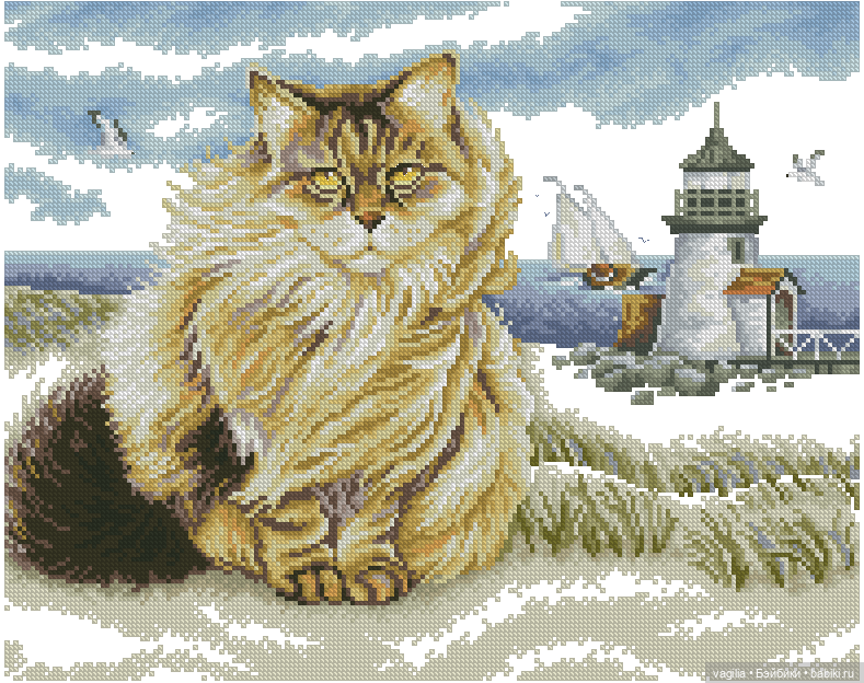 Котики 3 крестиком — Схемы вышивки крестом: фото узоров