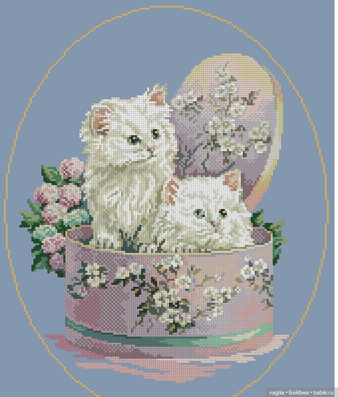 Котики 3 крестиком — Схемы вышивки крестом: фото узоров (фото 8)