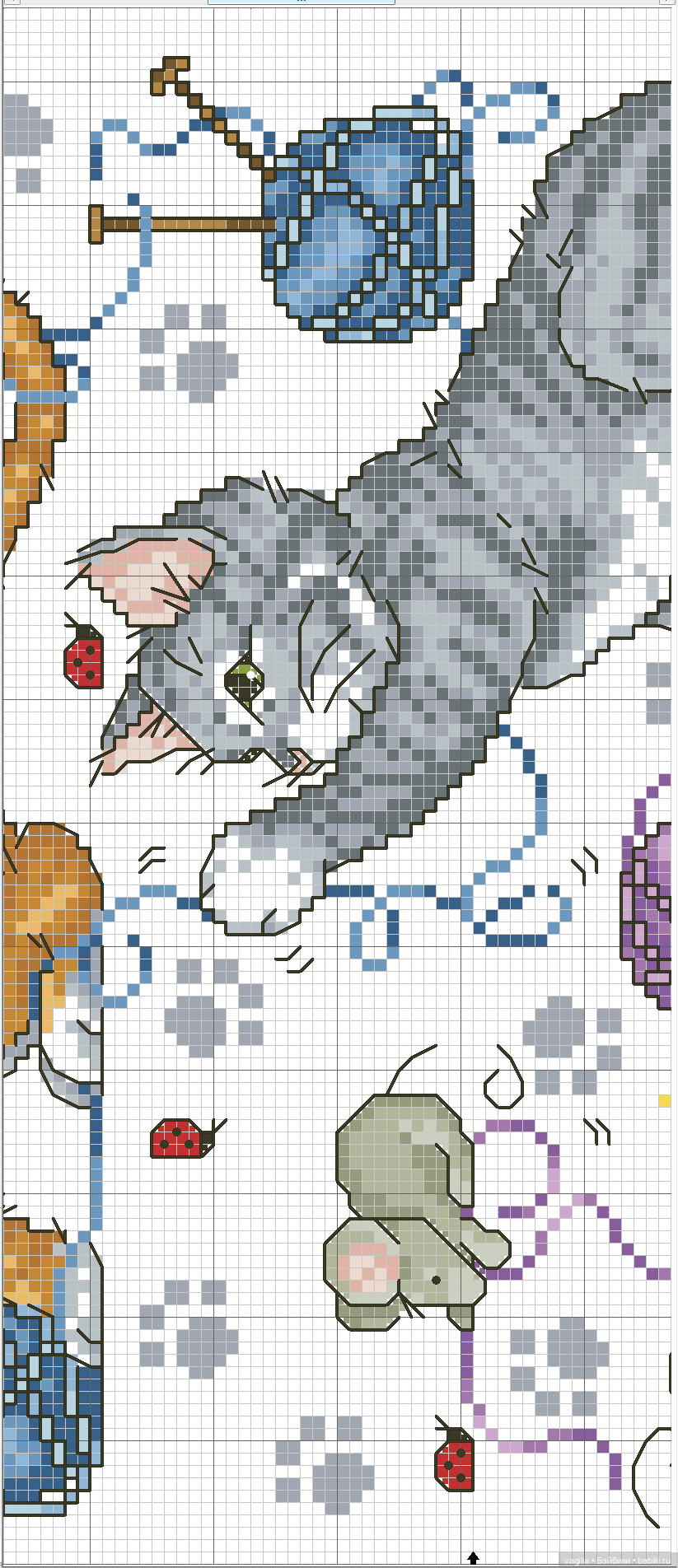 Котики 3 крестиком — Схемы вышивки крестом: фото узоров (фото 3)