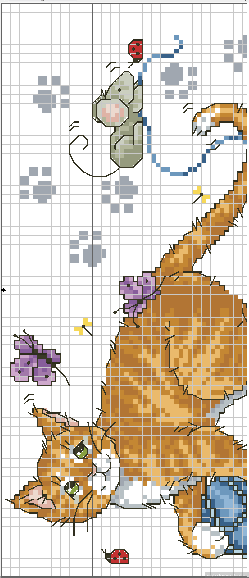 Котики 3 крестиком — Схемы вышивки крестом: фото узоров (фото 2)