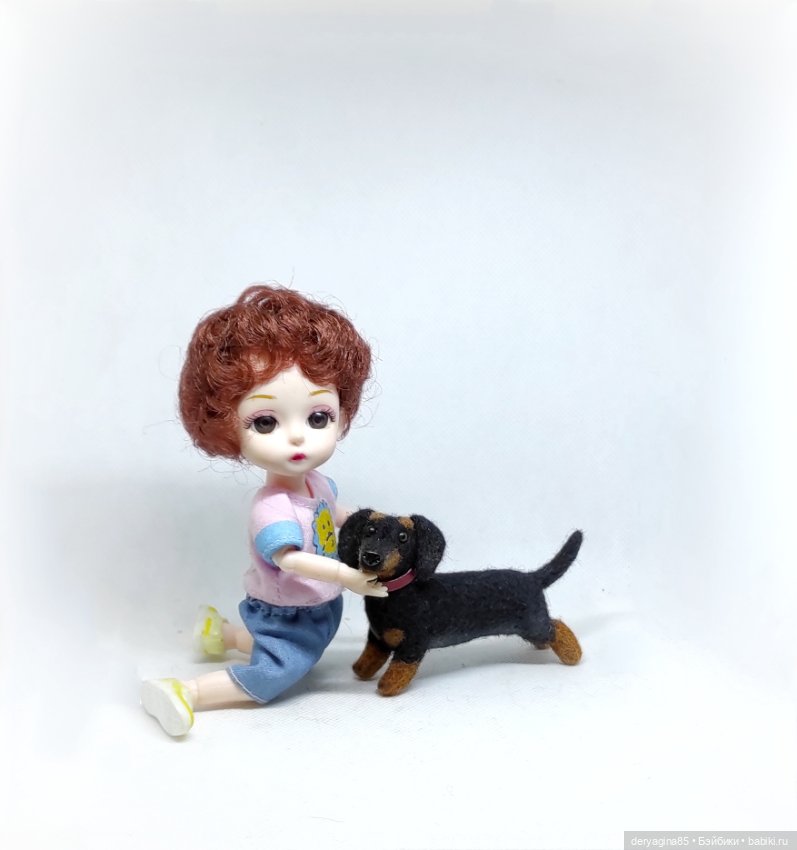 Такса — Валяные игрушки из шерсти: сухое валяние