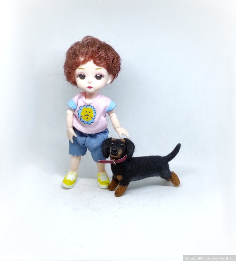 Такса — Валяные игрушки из шерсти: сухое валяние