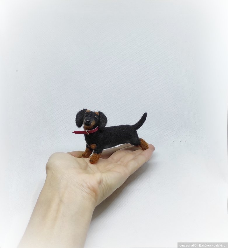 Такса — Валяные игрушки из шерсти: сухое валяние