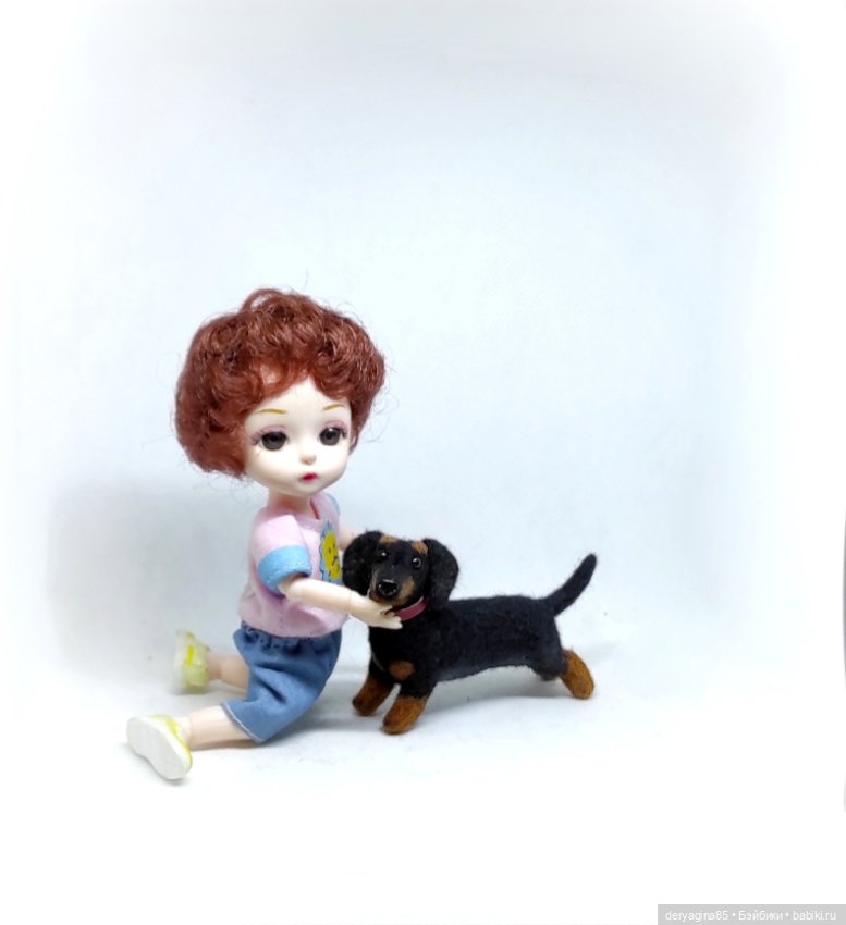 Такса — Валяные игрушки из шерсти: сухое валяние