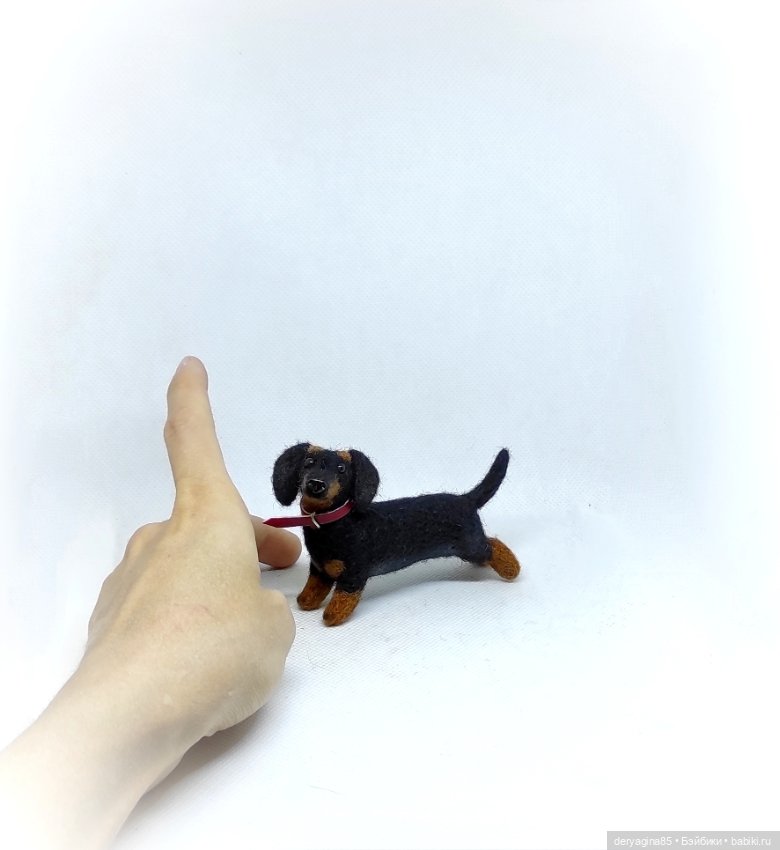 Такса — Валяные игрушки из шерсти: сухое валяние (фото 6)