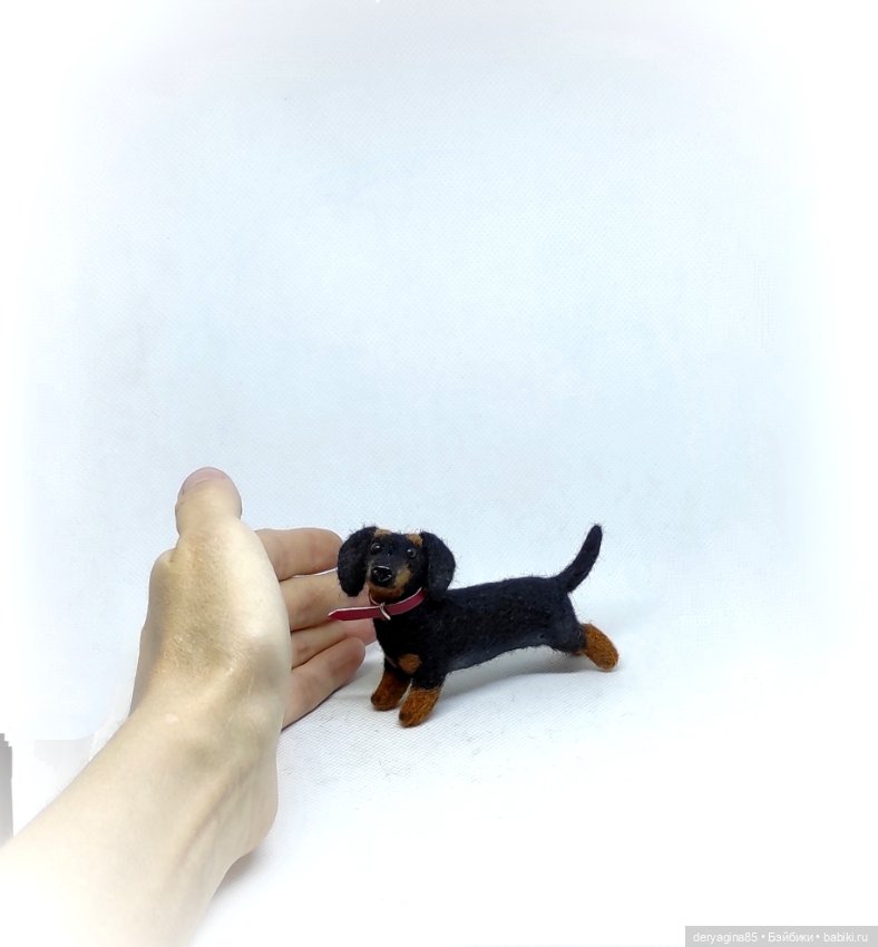 Такса — Валяные игрушки из шерсти: сухое валяние (фото 5)