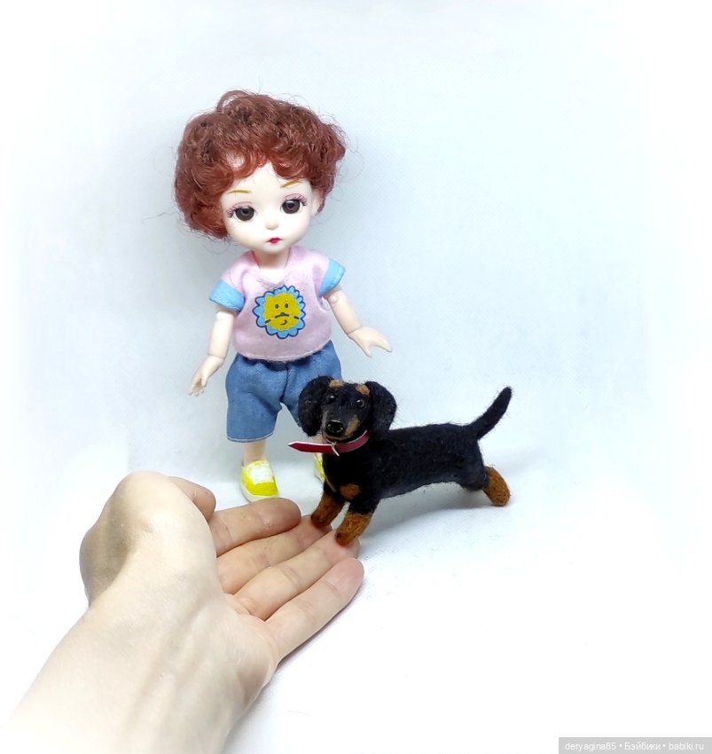 Такса — Валяные игрушки из шерсти: сухое валяние (фото 4)