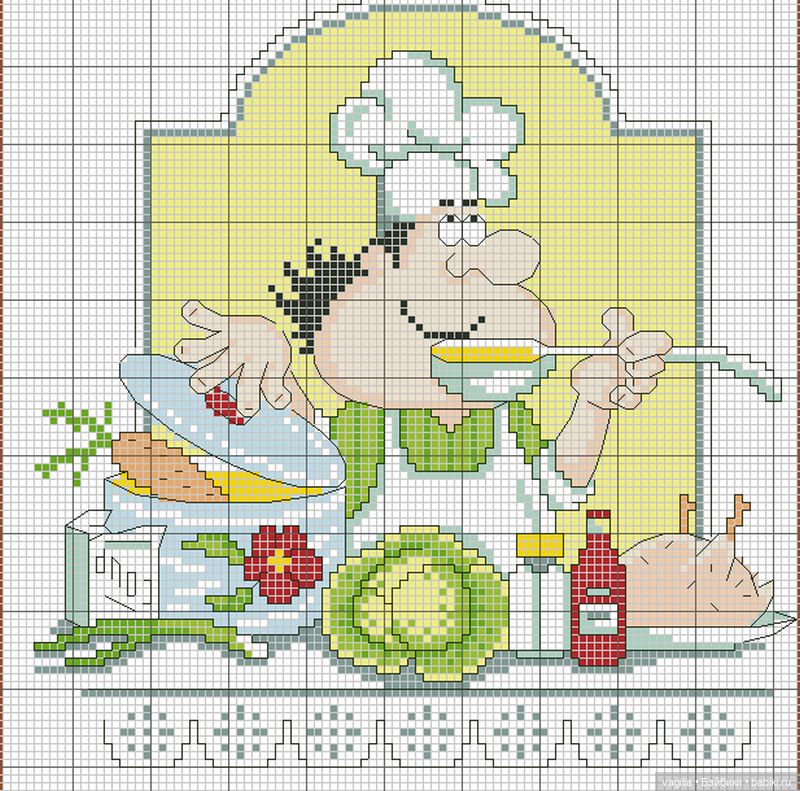 Поварята крестиком — Схемы вышивки крестом: фото узоров