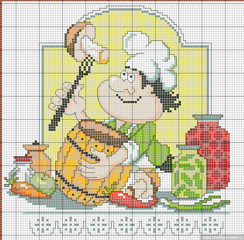 Поварята крестиком — Схемы вышивки крестом: фото узоров