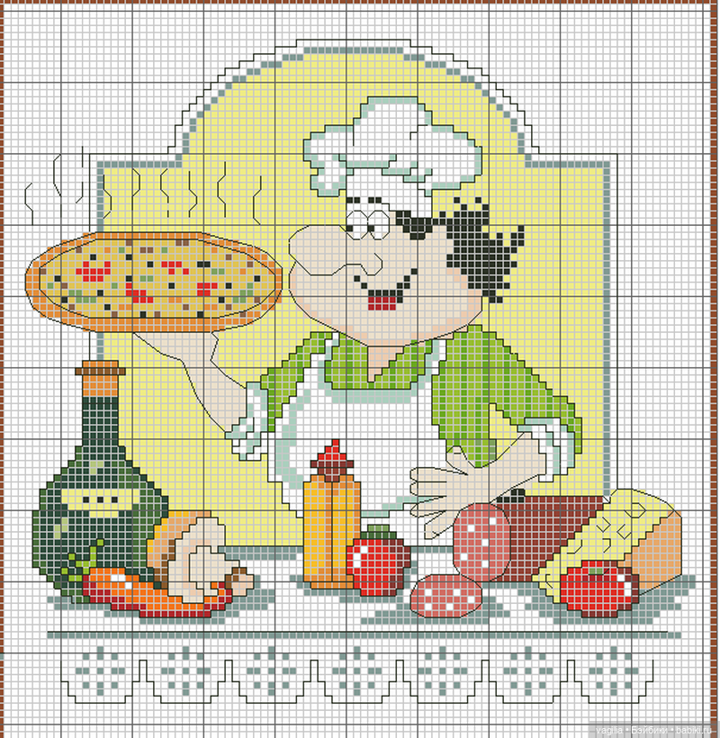 Поварята крестиком — Схемы вышивки крестом: фото узоров