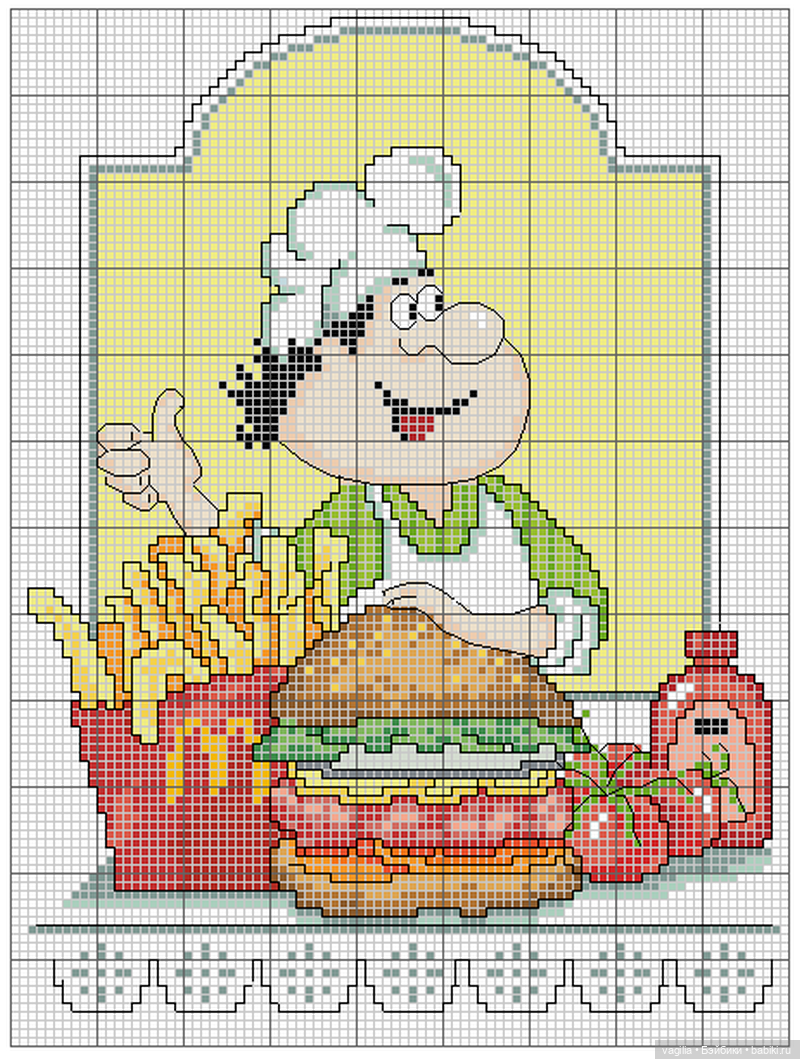 Поварята крестиком — Схемы вышивки крестом: фото узоров